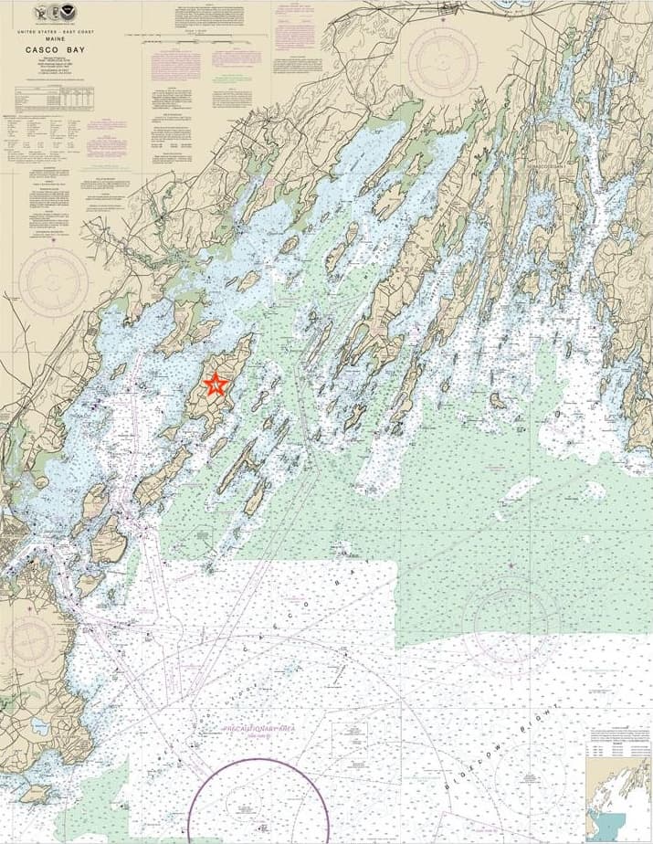 Historical map of Casco Bay