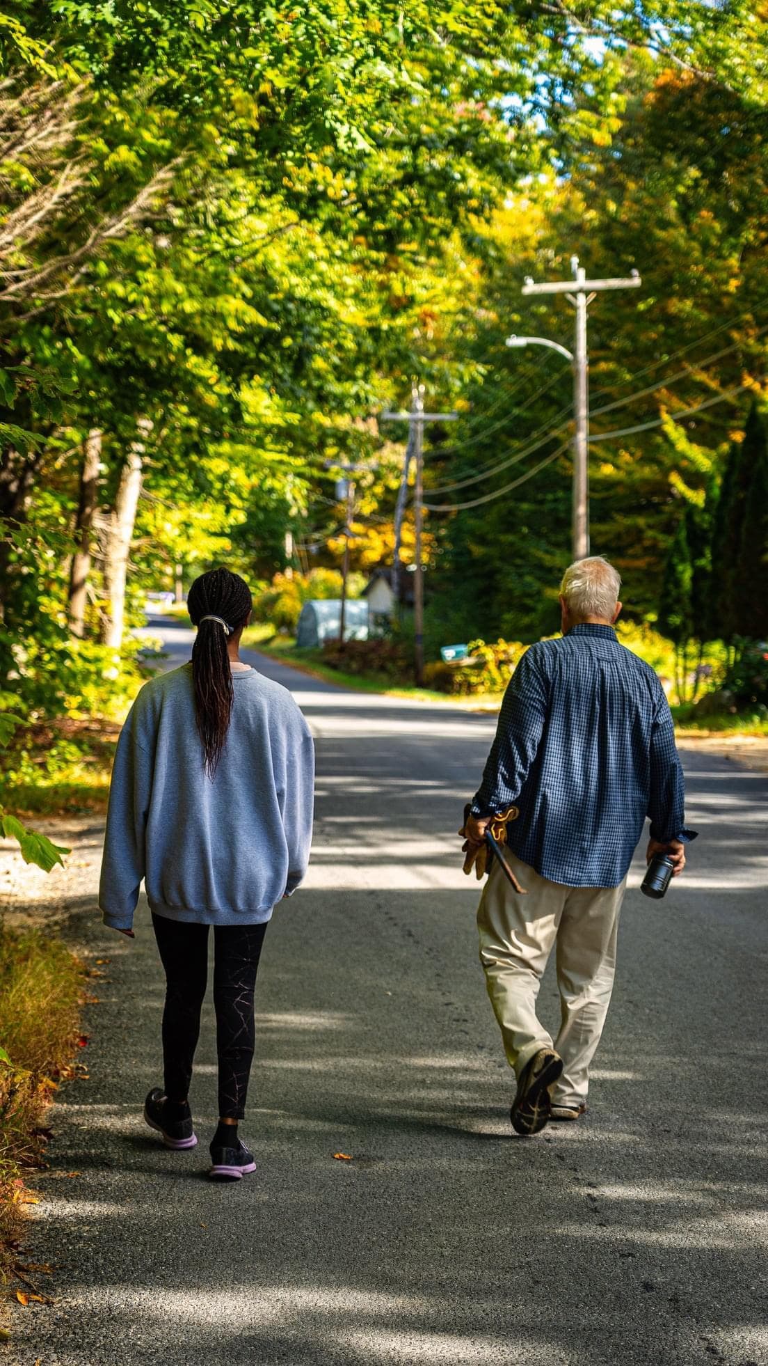 Kiana and Andy walking - color photo